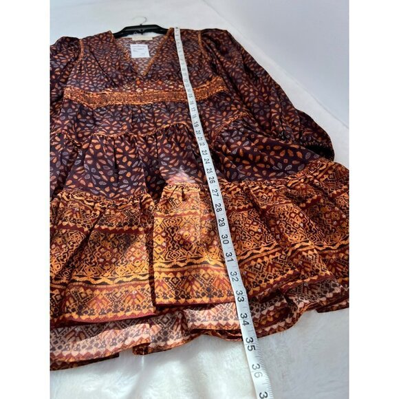 New Ulla Johnson Size 4 V-neck Mini Dress Serpentine *Defect-missing inner slip* - Picture 5 of 15